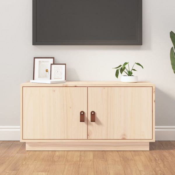 Mueble de TV de madera maciza de pino 80x34x40 cm D