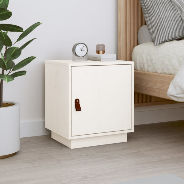 Mesa de cabeceira em madeira maciça de pinho branco 40x34x45 cm D