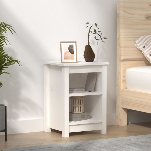 Mesa de cabeceira em madeira maciça de pinho branco 40x35x55 cm D