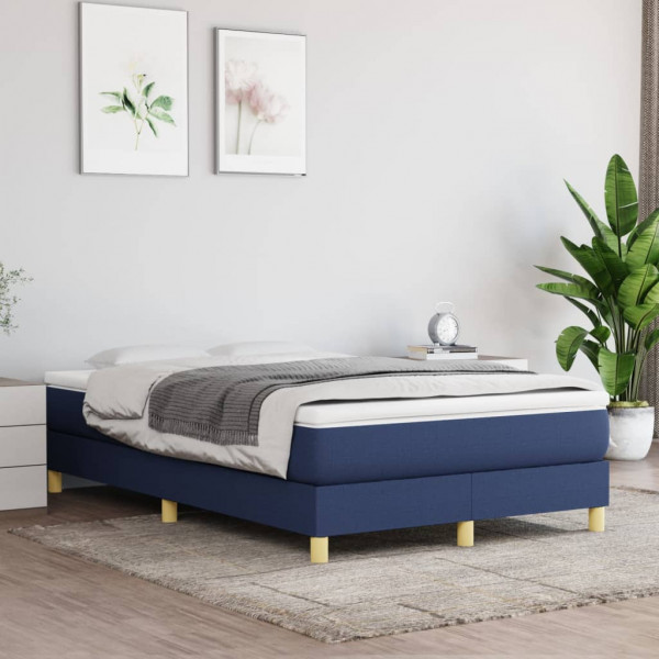 Estructura de cama box spring tela azul 120x200 cm D