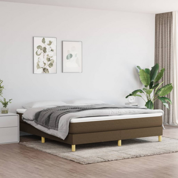 Estructura de cama box spring tela marrón 180x200 cm D