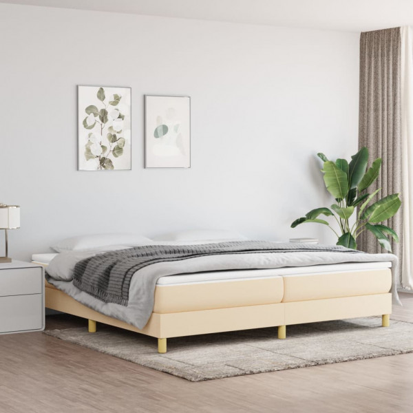 Estrutura da cama box spring tecido creme 200x200 cm D