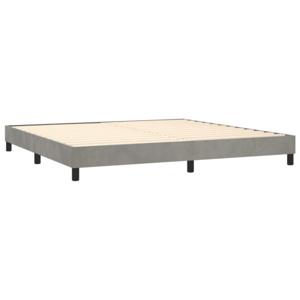 Estructura de cama box spring terciopelo gris claro 200x200 cm M 4