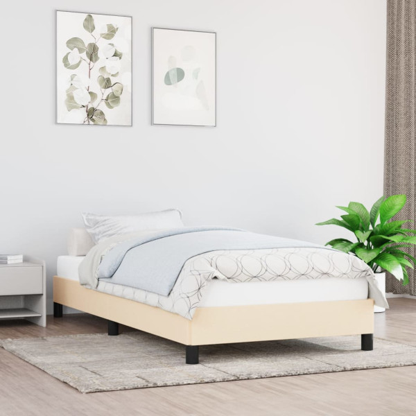 Estructura de cama de tela color crema 80x200 cm D