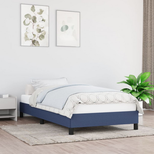 Estructura de cama de tela azul 90x200 cm D