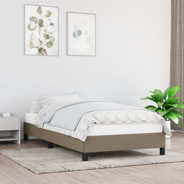 Estructura de cama de tela gris taupe 100x200 cm D