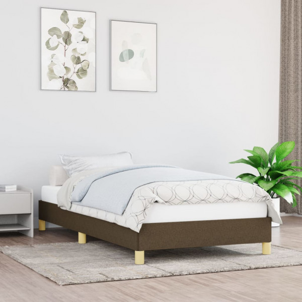 Estructura de cama de tela marrón 90x190 cm D
