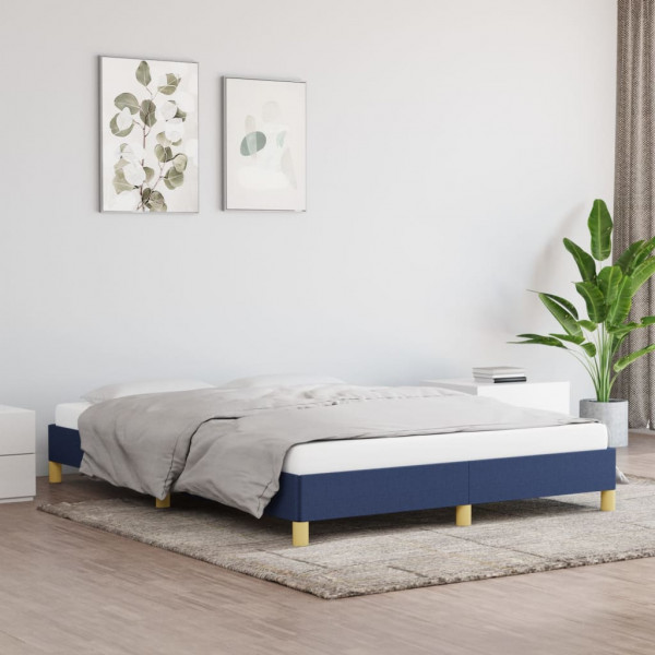 Estrutura de cama em tecido cinza taupe azul 140x200 cm D