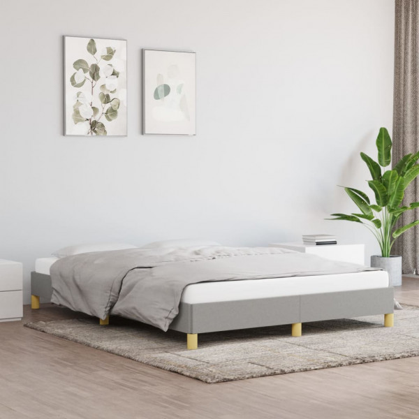 Estructura de cama tela gris claro 160x200 cm D