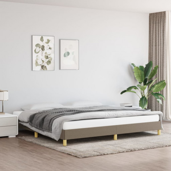 Estructura de cama de tela gris taupe 200x200 cm D