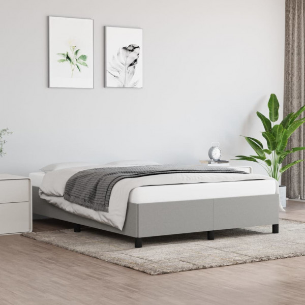 Estrutura de cama de tecido cinza claro 140x190 cm D