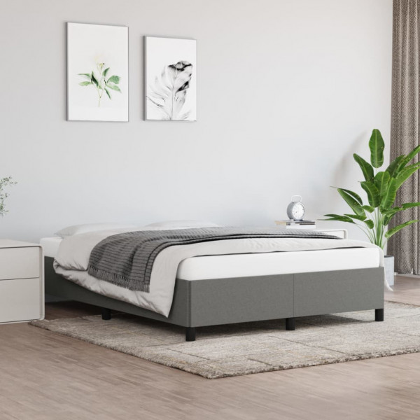 Estructura de cama de tela gris oscuro 140x190 cm D
