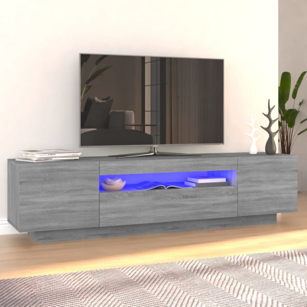Mobiliário de TV com luzes LED cinza Sonoma 160x35x40 cm D