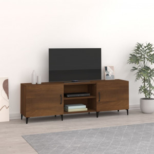 Mueble de TV madera de ingeniería roble marrón 150x30x50 cm D