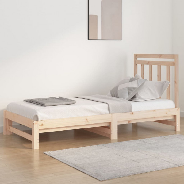 Sofá cama removível madeira maciça de pinho 2x90x200 cm D