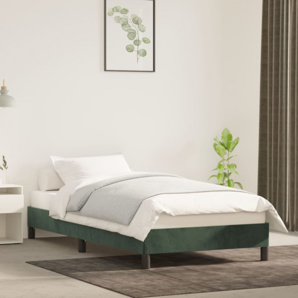 Estrutura de cama de veludo verde 100x200 cm D