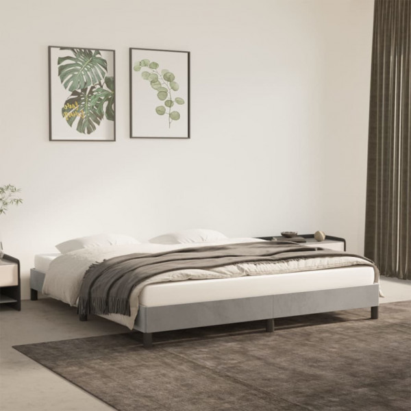 Estructura de cama de terciopelo gris claro 180x200 cm D