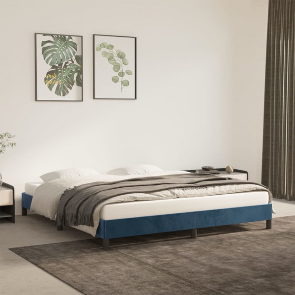Estrutura de cama de veludo azul 180x200 cm D