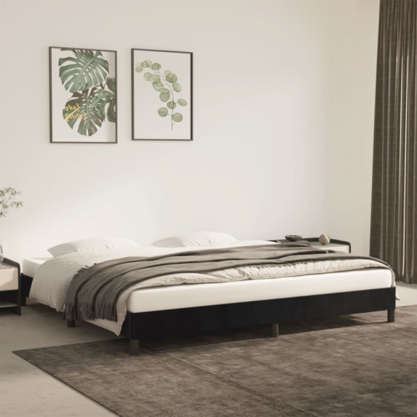 Estrutura de cama de veludo cinza claro 200x200 cm D
