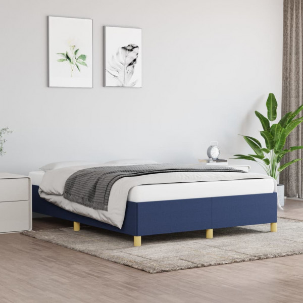 Estrutura de cama em tecido azul 140x190 cm D