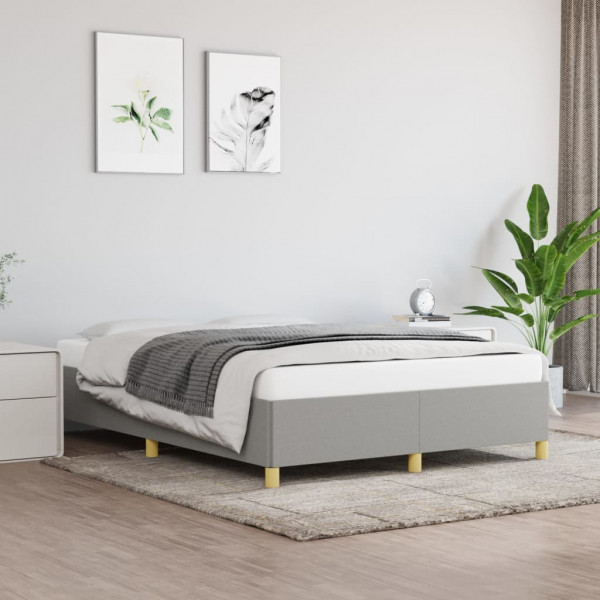 Estrutura de cama em tecido cinza claro 140x200 cm D