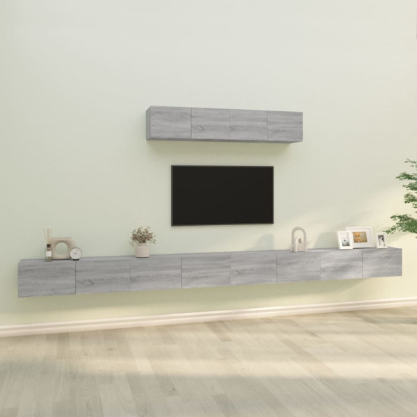Conjunto de móveis para TV 6 pcs madeira grossa de Sonoma D