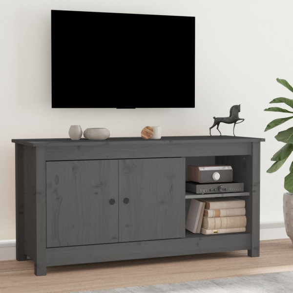 Móvel TV em madeira maciça de pinho cinza 103x36,5x52 cm D