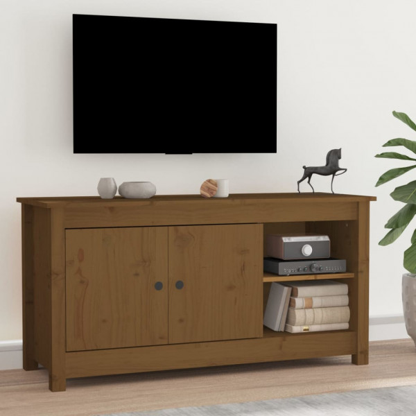 Móvel tv em madeira maciça de pinho castanho mel 103x36,5x52 cm D