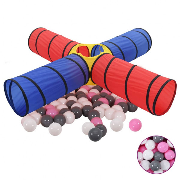 Túnel infantil com 250 bolas multicoloridas D