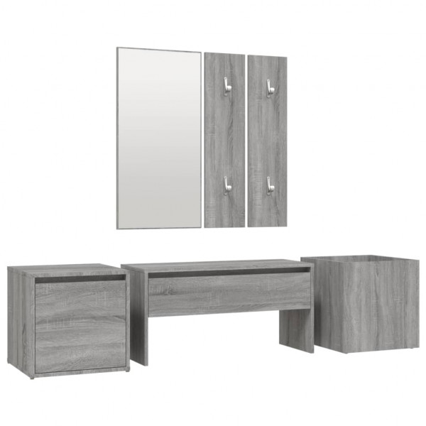 Set de muebles de recibidor madera contrachapada gris Sonoma M 2