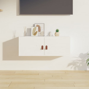 Armario de pared de madera maciza de pino blanco 80x30x30 cm D