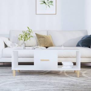 Mesa de centro madera contrachapada blanco 102x50x40 cm D