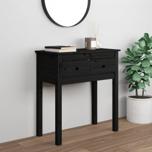 Mesa consola de madera maciza de pino negro 70x35x75 cm D