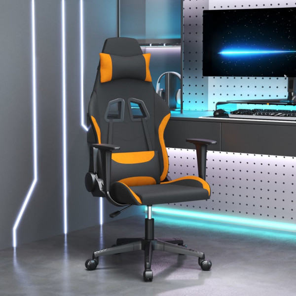 Cadeira de massagem gaming tecido preto e laranja D