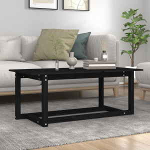 Mesa de centro de madera maciza de pino negro 110x55x45 cm D