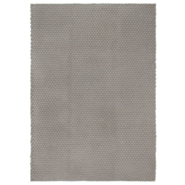 Alfombra rectangular algodón gris 80x160 cm D