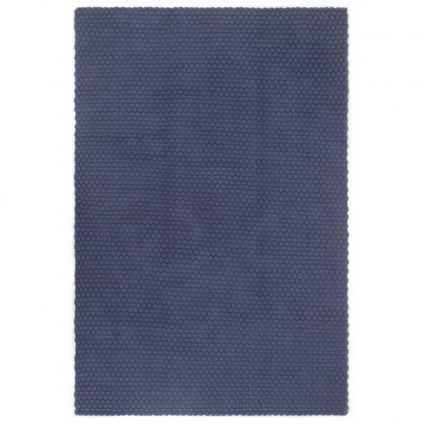 Alfombra rectangular algodón azul marino 80x160 cm D