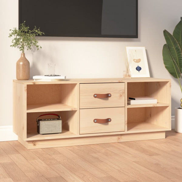Mueble de TV de madera maciza de pino 100x34x40 cm D