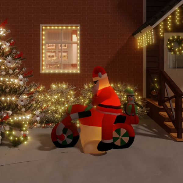 Papá Noel inflable de Navidad con luces LED 156 cm D