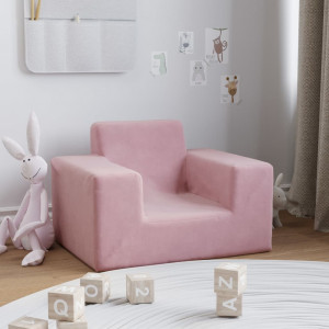 Sofá para niños felpa suave rosa D