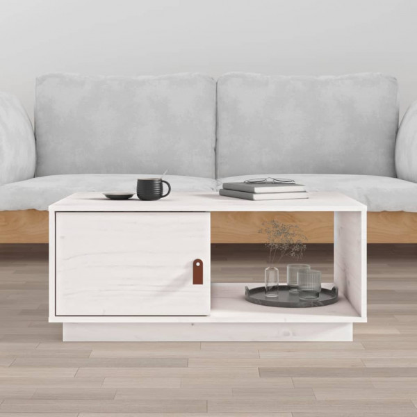 Mesa de centro de madeira maciça de pinho branco 80x50x35,5 cm D