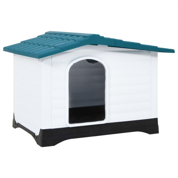 Casinha de cachorro em polipropileno azul 90,5x68x66 cm D