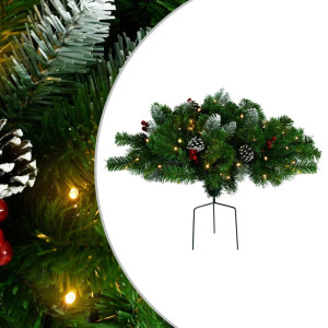 Árvore de Natal artificial com luzes PVC verde 40 cm D