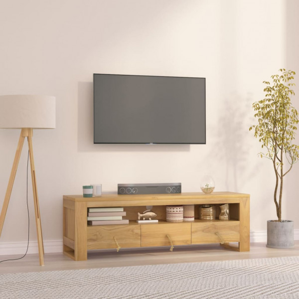 Móveis de televisão de teca maciça 110x30x35 cm D