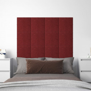 Painéis de parede 12 peças tecido vermelho 30x30 cm 1,08 m² D