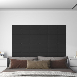 Painéis de parede 12 cm de tecido preto 60x15 cm 1,08 m2 D