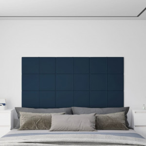 Paneles de pared 12 uds terciopelo azul 60x30 cm 2.16 m² D