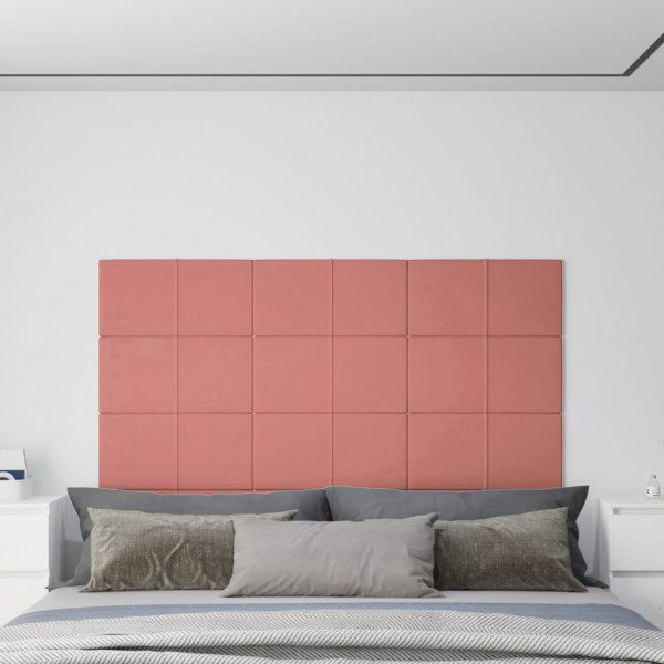 Paneles de pared 12 uds terciopelo rosa 60x30 cm 2.16 m² D