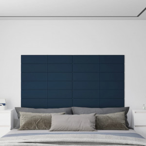 Paneles de pared 12 uds terciopelo azul 90x15 cm 1.62 m² D