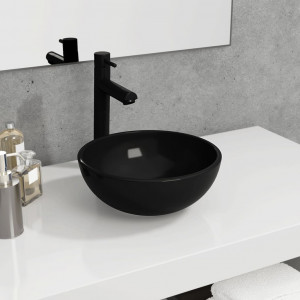 Lavabo de vidrio templado negro 30x12 cm D